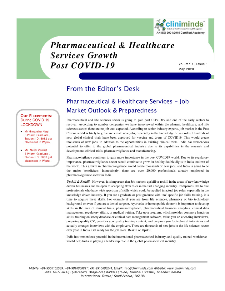 pharmaceutical healthcare services growth post covid 19