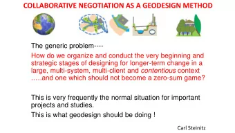 The generic problem----  How do we organize and conduct the very beginning and  strategic stages of