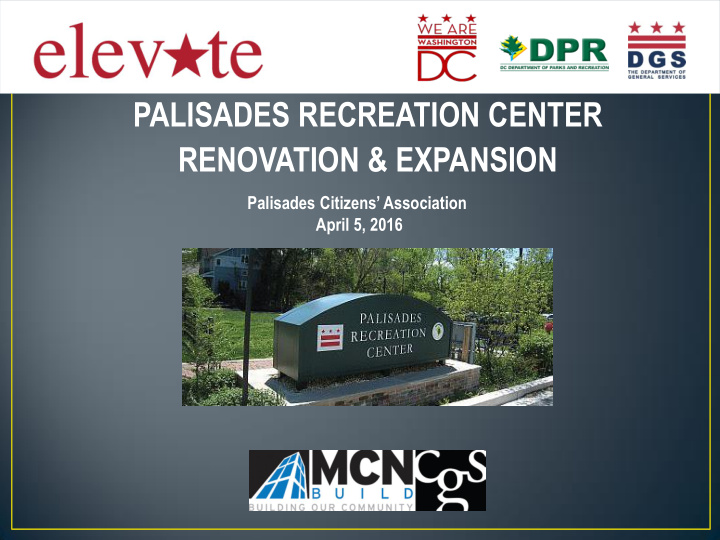 palisades recreation center renovation expansion