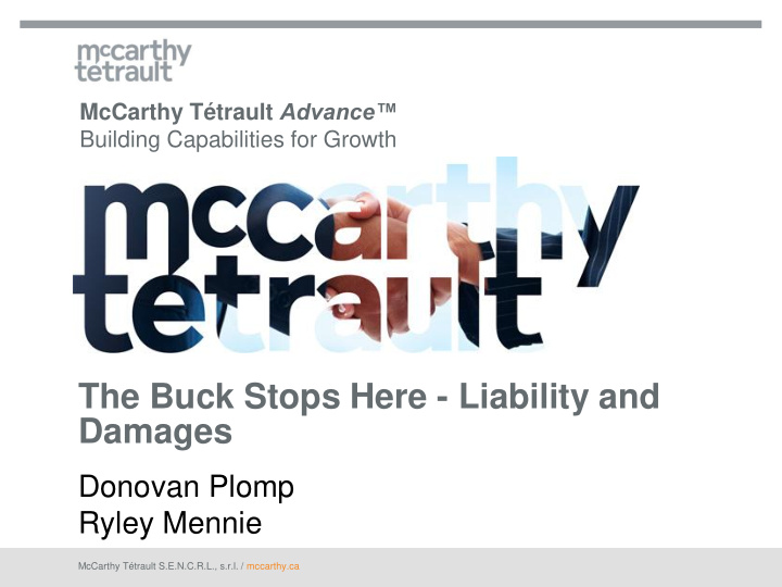 the buck stops here liability and