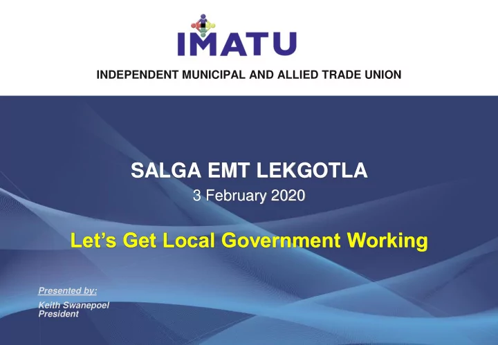 salga emt lekgotla