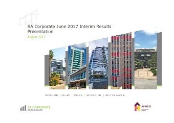 SA Corporate June 2017 Interim Results  Presentation  August 2017  Agenda  Highlights  Rory Mackey