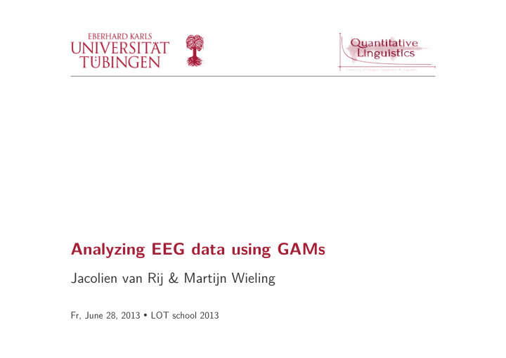analyzing eeg data using gams