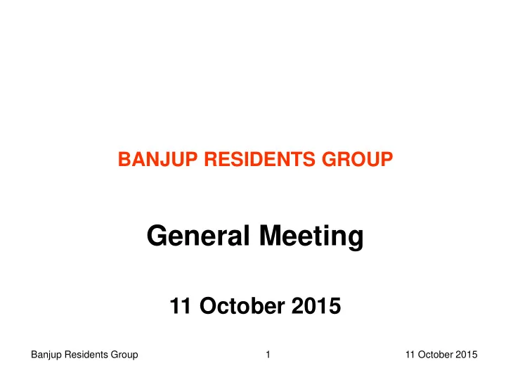 general meeting