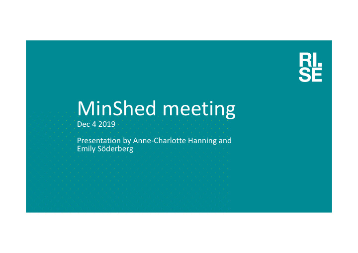 minshed meeting