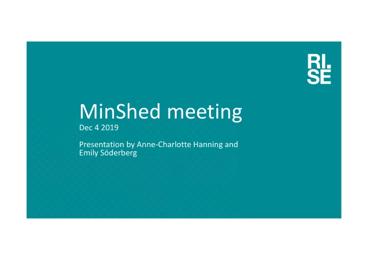 minshed meeting