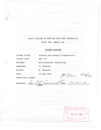 ~J  SAULT COLLEGE OF APPLIED ARTS AND TECHNOLOGY  SAULT  STE.&quot; MARIE,  ON.  COURSE  OUTLINE