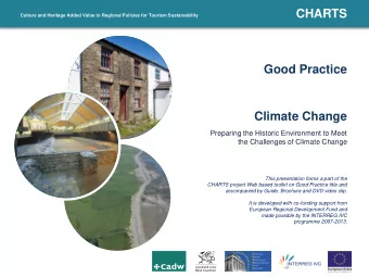 Good Practice  Climate Change  Preparing the Historic Environment to Meet  the Challenges of
