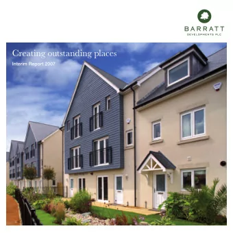 Creating outstanding places  Interim Report 2007