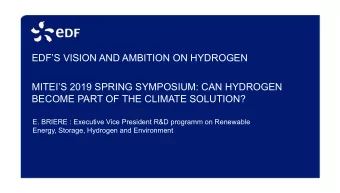 EDFS VISION AND AMBITION ON HYDROGEN  MITEIS 2019 SPRING SYMPOSIUM: CAN HYDROGEN  BECOME PART