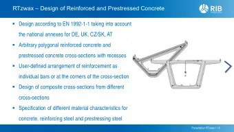 prestressed concrete cross-sections with recesses  User-defined arrangement of reinforcement as