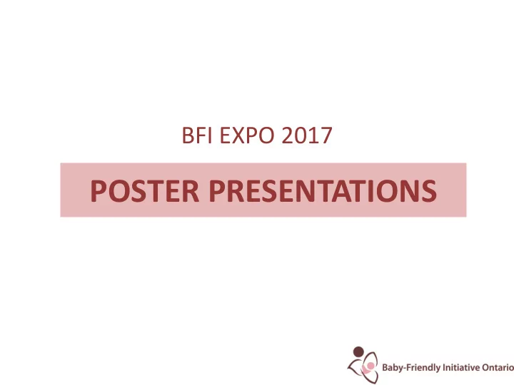 poster presentations