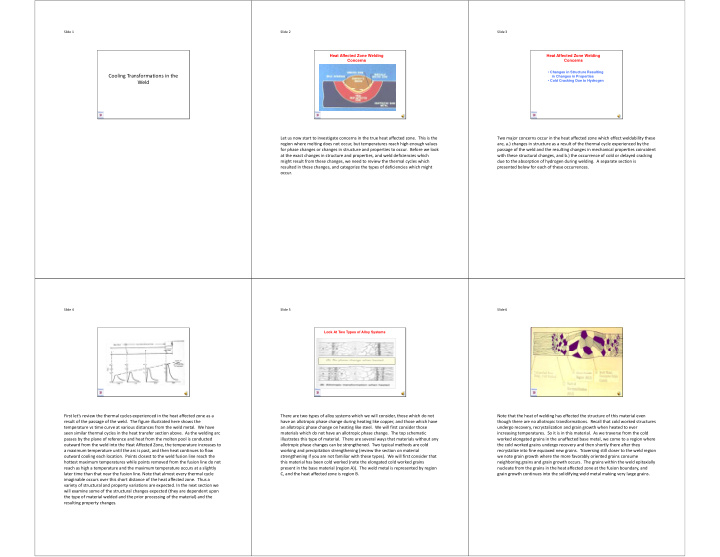 cooling transformations in the