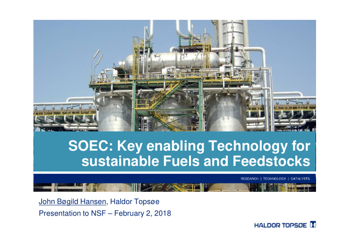soec key enabling technology for sustainable fuels and