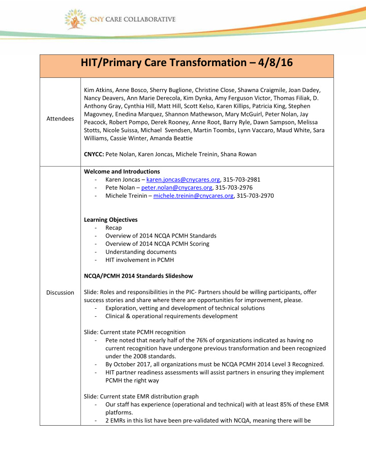 hit primary care transformation 4 8 16