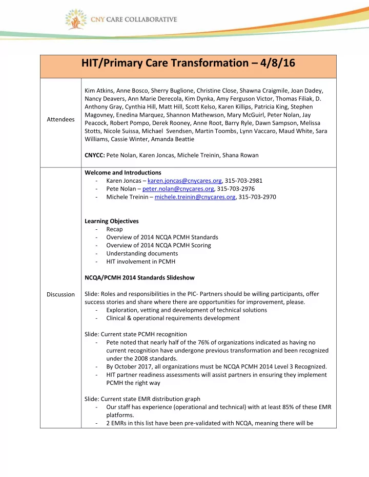 hit primary care transformation 4 8 16