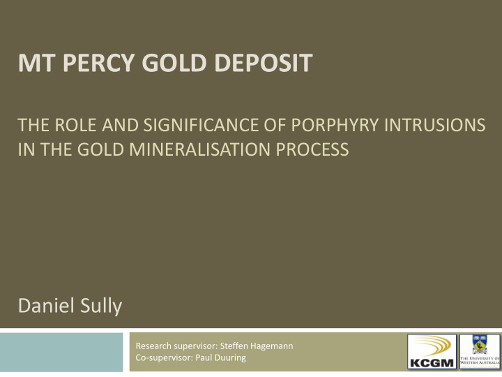 mt percy gold deposit