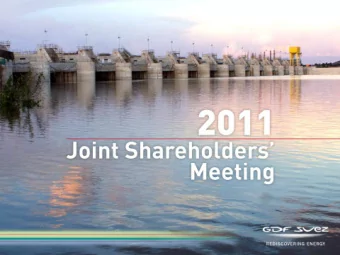 2011 Joint Shareholders' Meeting - 2 May 2011  Fos Cavaou methane terminal in France  2011 Joint