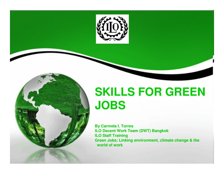 skills for green jobs