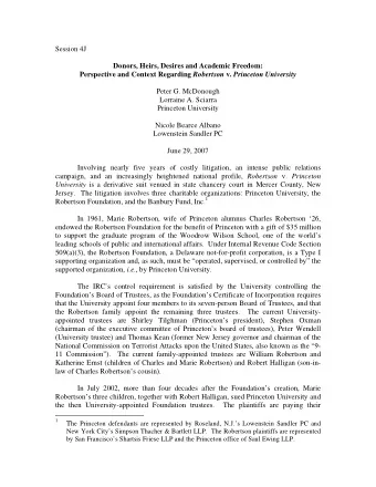 Session 4J  Donors, Heirs, Desires and Academic Freedom: Perspective and Context Regarding