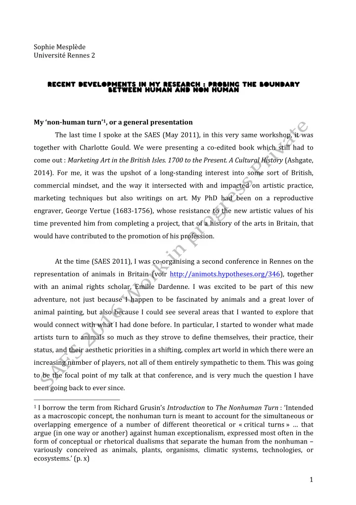 sophie mespl de universit rennes 2 recent developments in