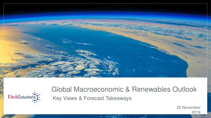 global macroeconomic renewables outlook