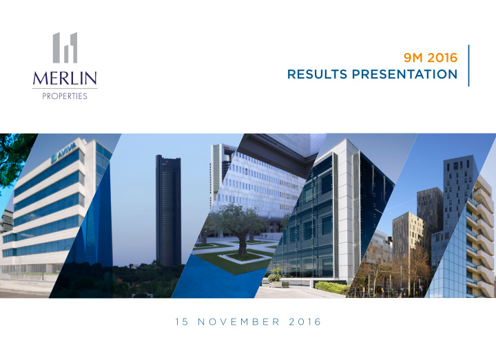 9m 2016 results presentation