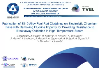Fabrication of E110 Alloy Fuel Rod Claddings on Electrolytic Zirconium  Base with Removing Fluorine