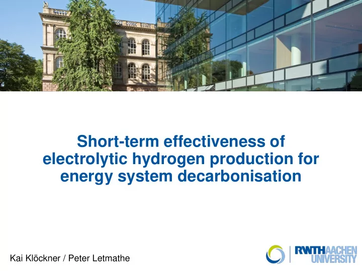 short term effectiveness of