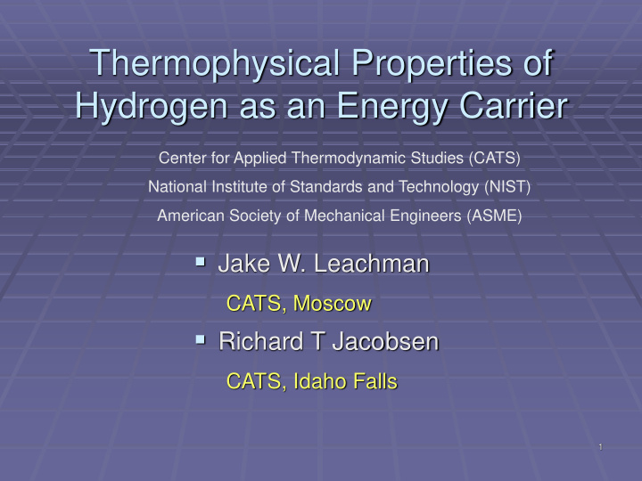 hydrogen as an energy carrier