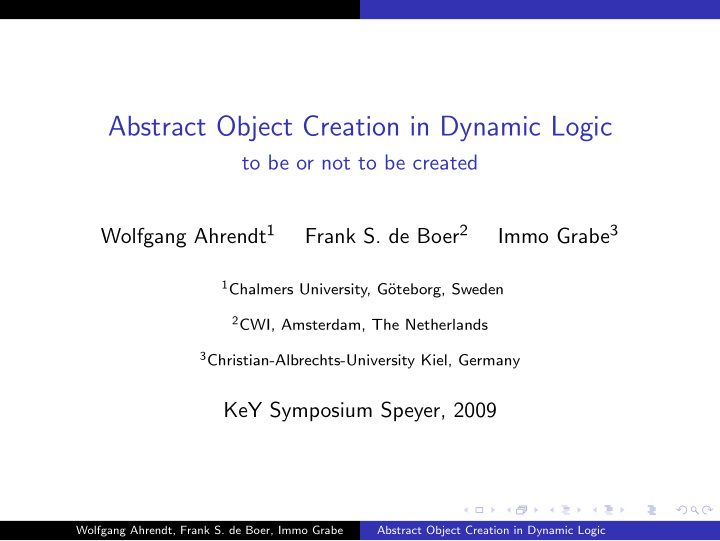 abstract object creation in dynamic logic