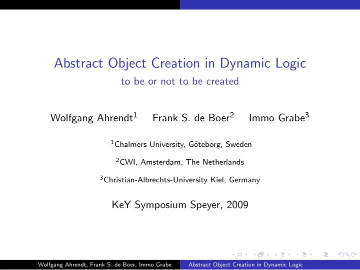 abstract object creation in dynamic logic
