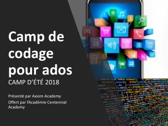 codage  pour ados  CAMP DT 2018  Prsent par Axiom Academy Offert par lAcad mie