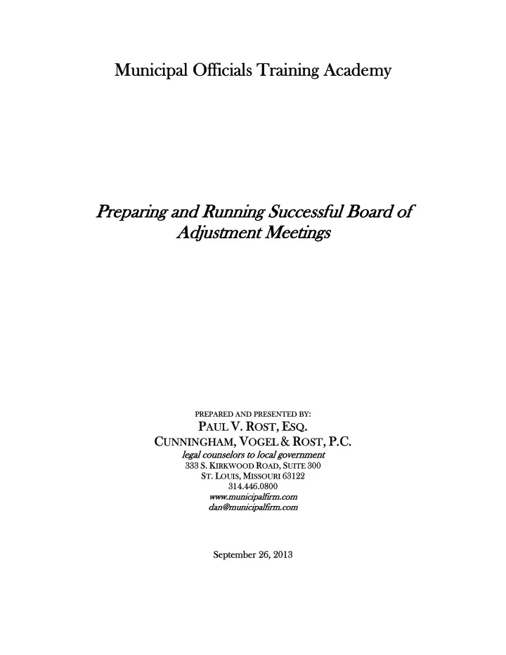 preparing and running successful board of preparing and