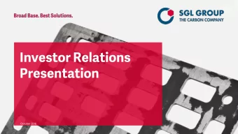 Presentation  October 2016  Table of Contents. Introduction to SGL Groups Businesses  Page 3  -