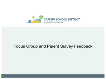 Focus Group and Parent Survey Feedback  Focus Group Feedback  Intro  Focus group comprised of: