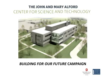 BUILDING FOR OUR FUTURE CAMPAIGN  Project History  A long-standing initiative  2000 Campus