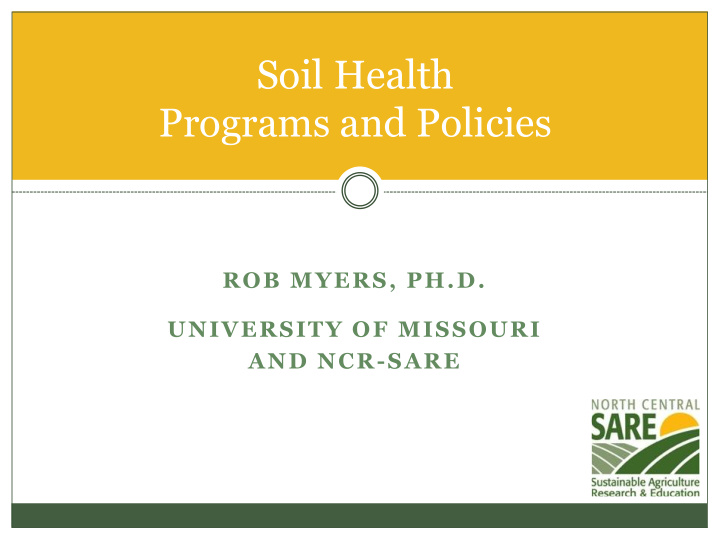 soil health programs and policies