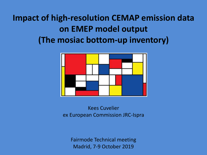 impact of high resolution cemap emission data on emep