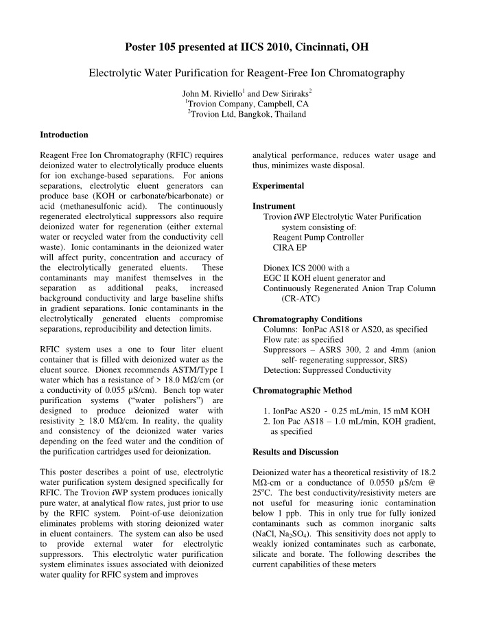 poster 105 presented at iics 2010 cincinnati oh