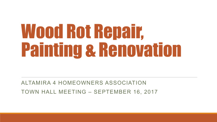 wood rot repair painting renovation