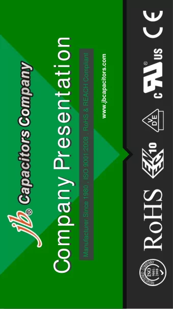 Company Presentation  Company Presentation  Manufacturer Since 1980 , ISO 9001:2008 , RoHS &amp;