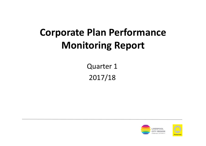 corporate plan performance monitoring report