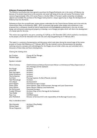 Kilkenny Framework Review  The Kilkenny Local Authorities have agreed to purchase the