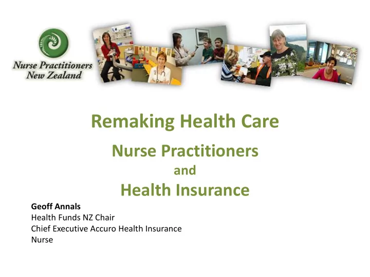 remaking health care