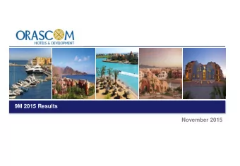 November 2015  Agenda  9M 2015 Highlights &amp; Destinations Update