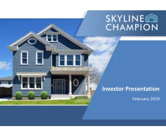 Investor Presentation  February 2019  DISCLAIMER  FORWARD-LOOKING STATEMENTS  Statements in this