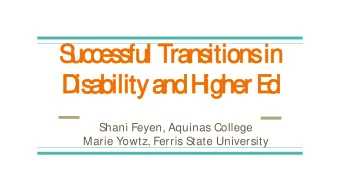 S  uc  c  c  c  e  es  s  s  s  f  ful Trans  s  itions  i  s in  D  is  is  abil  ilit  ity and H