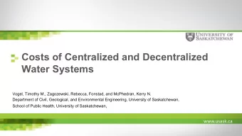 Costs of Centralized and Decentralized  Water Systems  Vogel, Timothy M., Zagozewski, Rebecca,