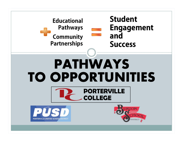pathways pathways to opportunities to opportunities